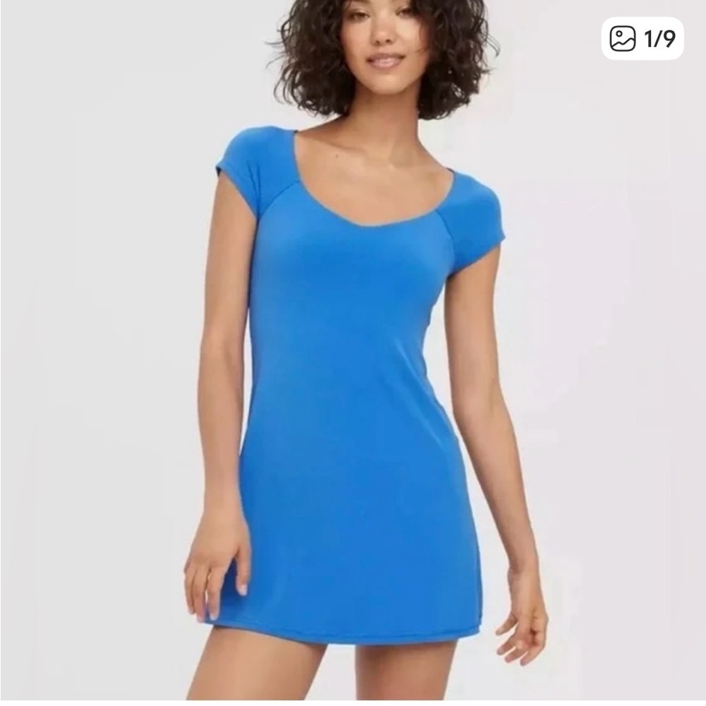 OFFLINE by Aerie Real Me Cap Sleeve Tennis Dress Bright Blue Large